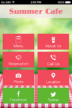 Summer Cafe App Templates